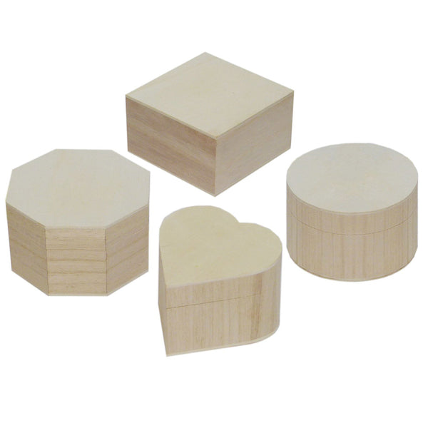 Assorted Mini Wooden Boxes (Set of 4)