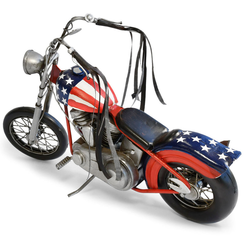 Red Easy Rider Metal Motorbike Ornament (35x10x19cm)