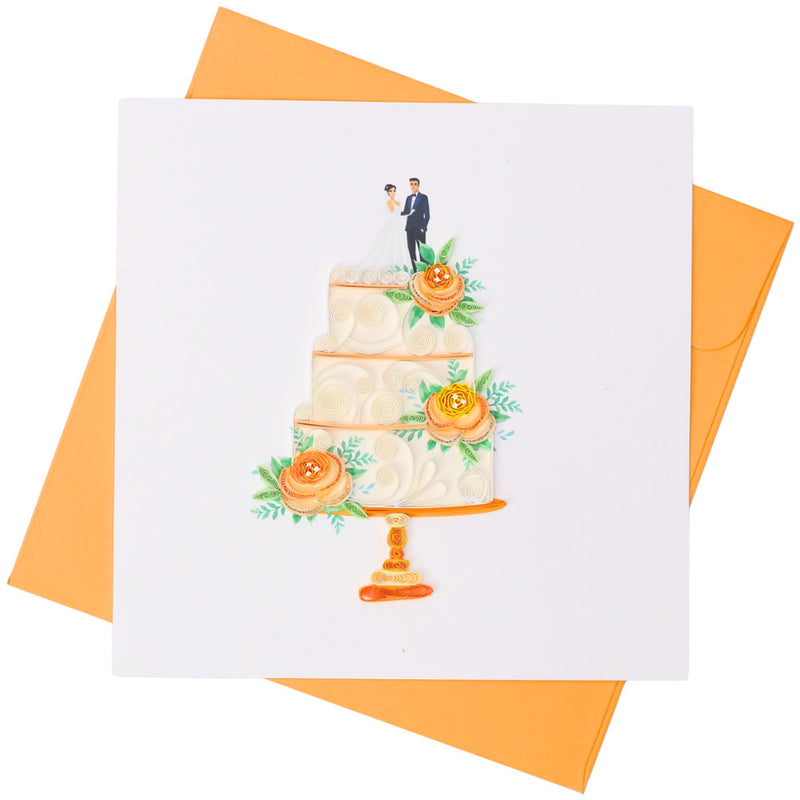 Quilled Wedding Greeting Card (15x15cm)