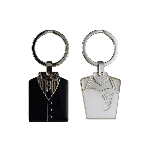 Wedding Metal Keyring (Black/White)