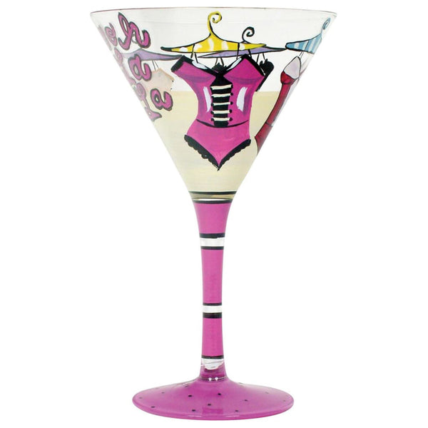 Oooh La La Hand-Painted Martini Glass