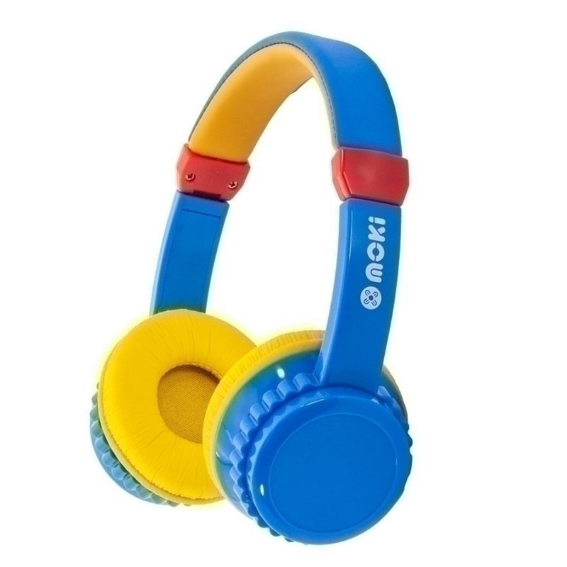 Moki Play Safe Volume Limited Headphones (Blue/Yellow)