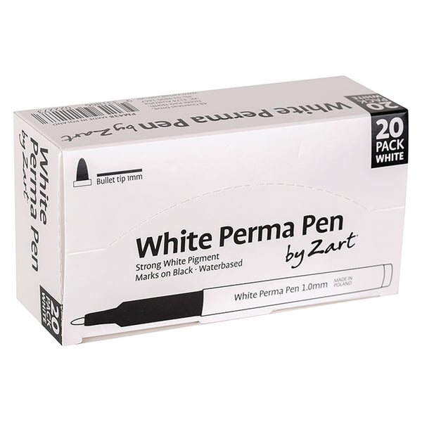 Zart Permanent Pen 20pcs (White)