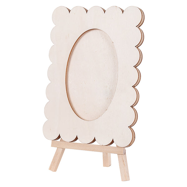 Wooden Wavy Photo Frame and Easel 5pcs (11x15cm)