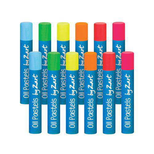 Basics Oil Pastels Fluoro Colours 12pk