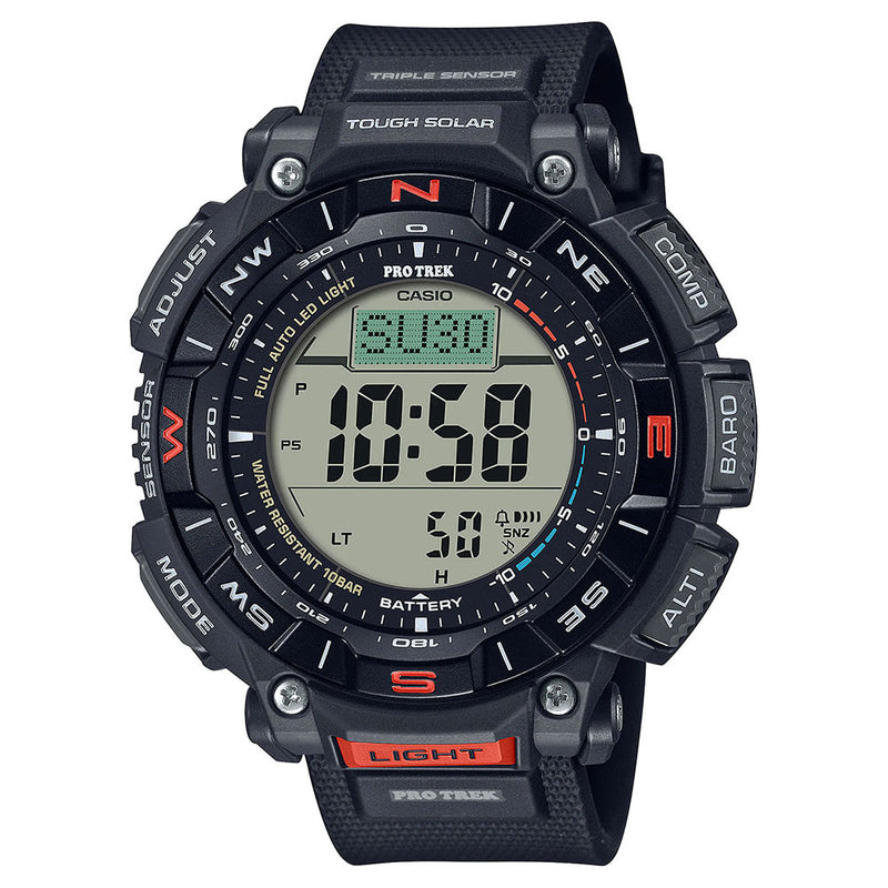 Zegarek Pro Trek PRG340 z potrójnym czujnikiem i żywicą (czarny)