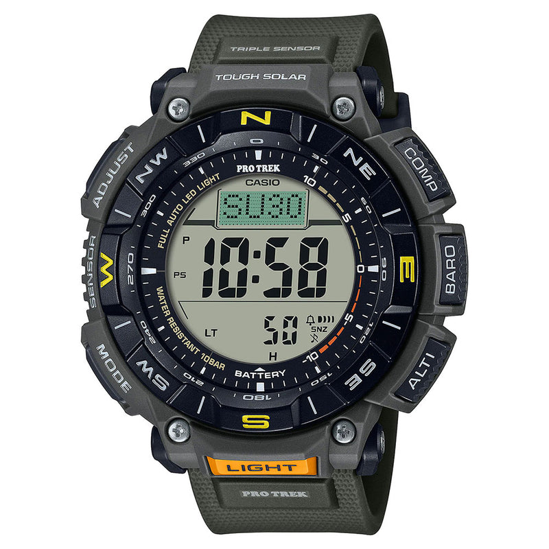 Zegarek Pro Trek PRG340 z potrójnym czujnikiem i żywicą (czarny)