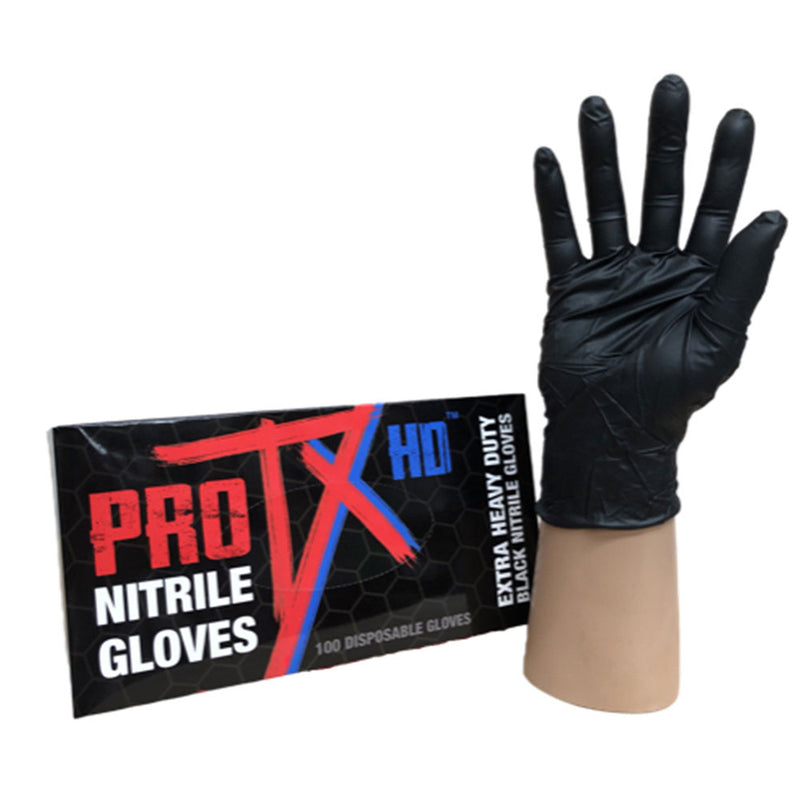 Pro TX HD Heavy Duty Nitrile Gloves 100pcs (Black)