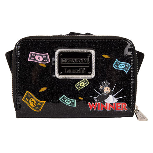 Monopoly 90th Money Glitter Zip Around Wallet