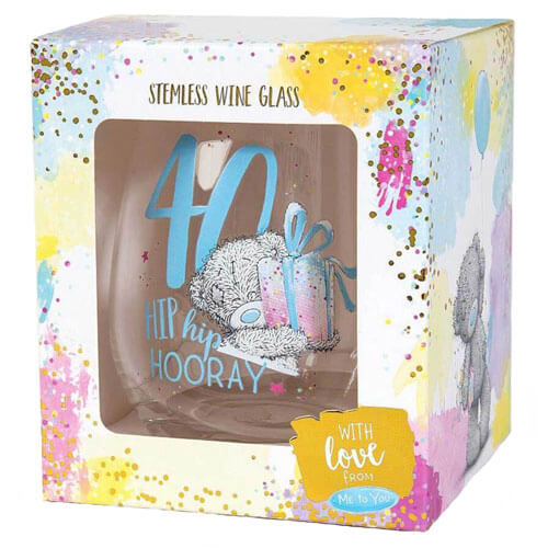 Me to You 40 Hip Hip Hooray Stemless Wine Glass