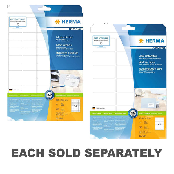 Herma Premium Address Labels A4 38.1mm 25pc