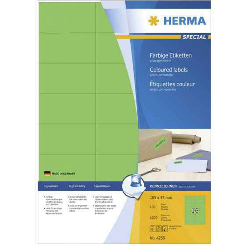 Herma Coloured Labels A4 100pc (105x37mm)