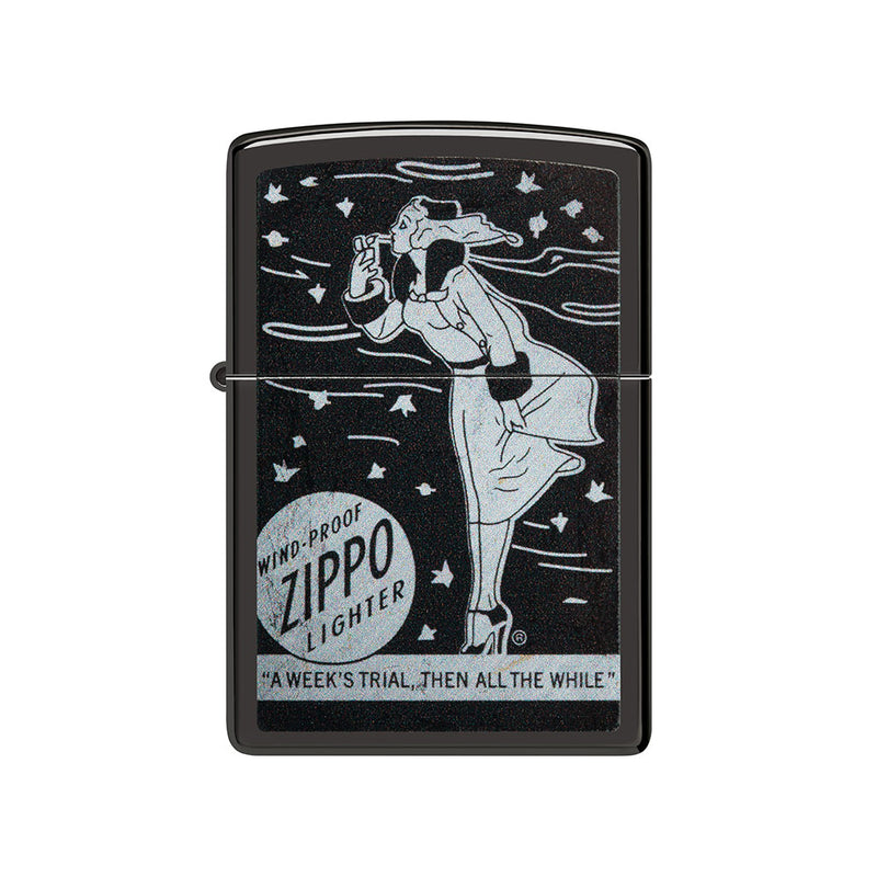 Czarna wiatroszczelna zapalniczka Zippo Zippo Design