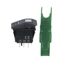 Podwójny przełącznik kołyskowy SPDT z etykietami i pokrywą