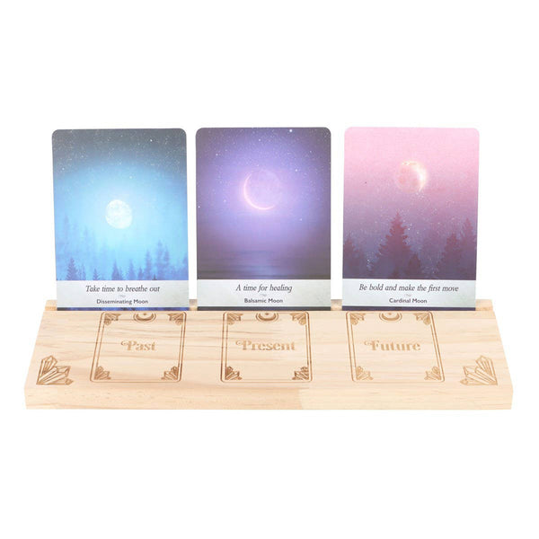Natural Past Present Future Wooden Tarot Card Stand