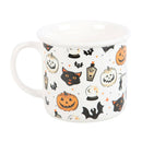 Spooky Cat and Pumpkin Print Ceramic Mug