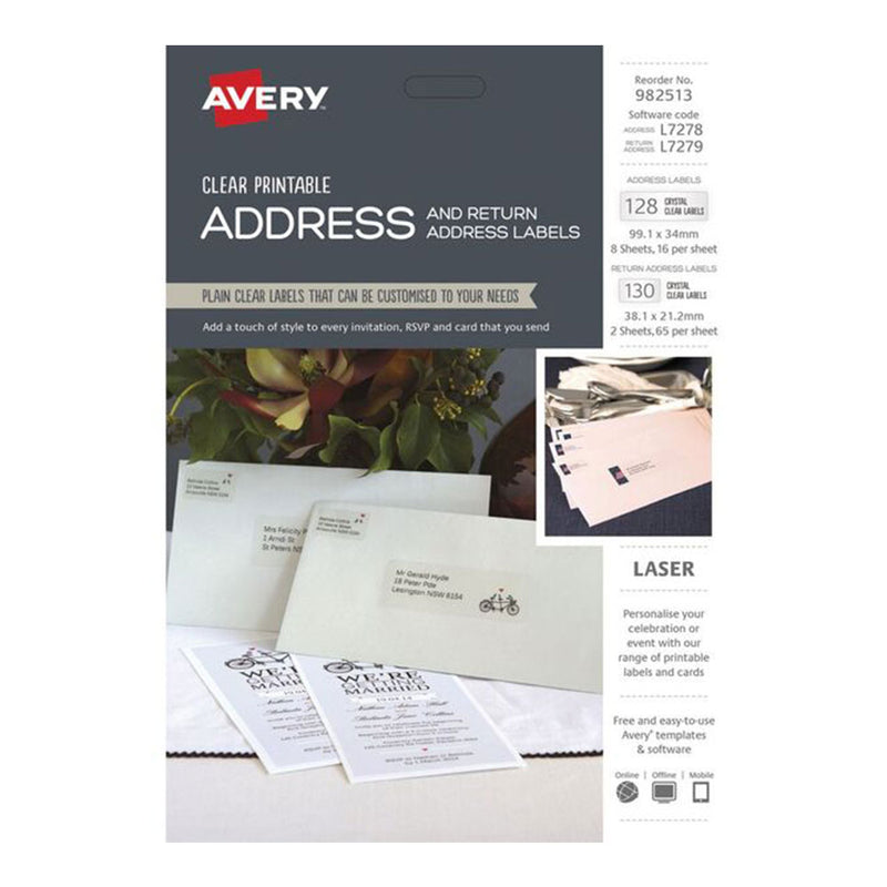 Zestaw etykiet adresowych i zwrotnych firmy Avery do wydrukowania