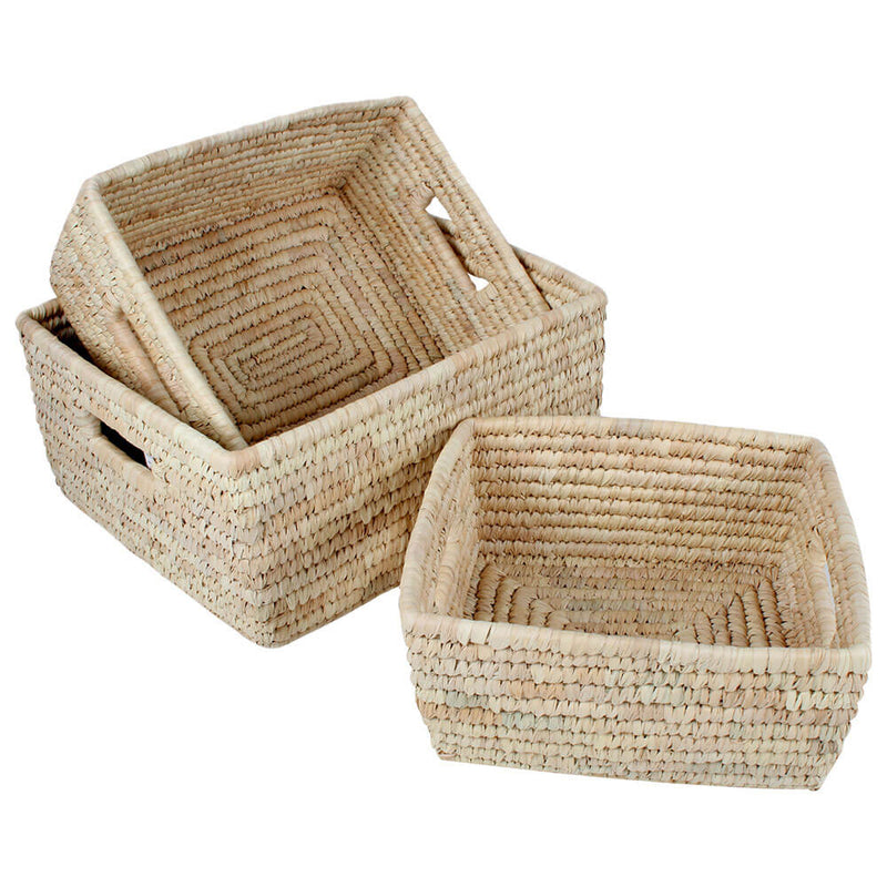 Erin 3 Sets of Rectangular Baskets with Handle (35x30x16cm)