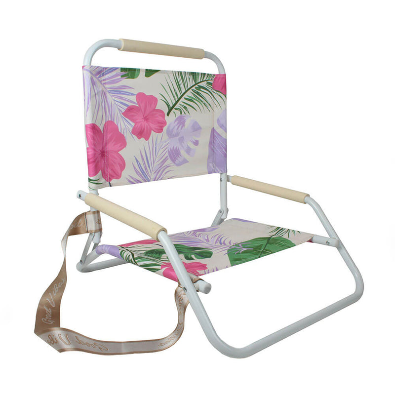 Składane krzesło plażowe z białą ramą (60x58x50cm)