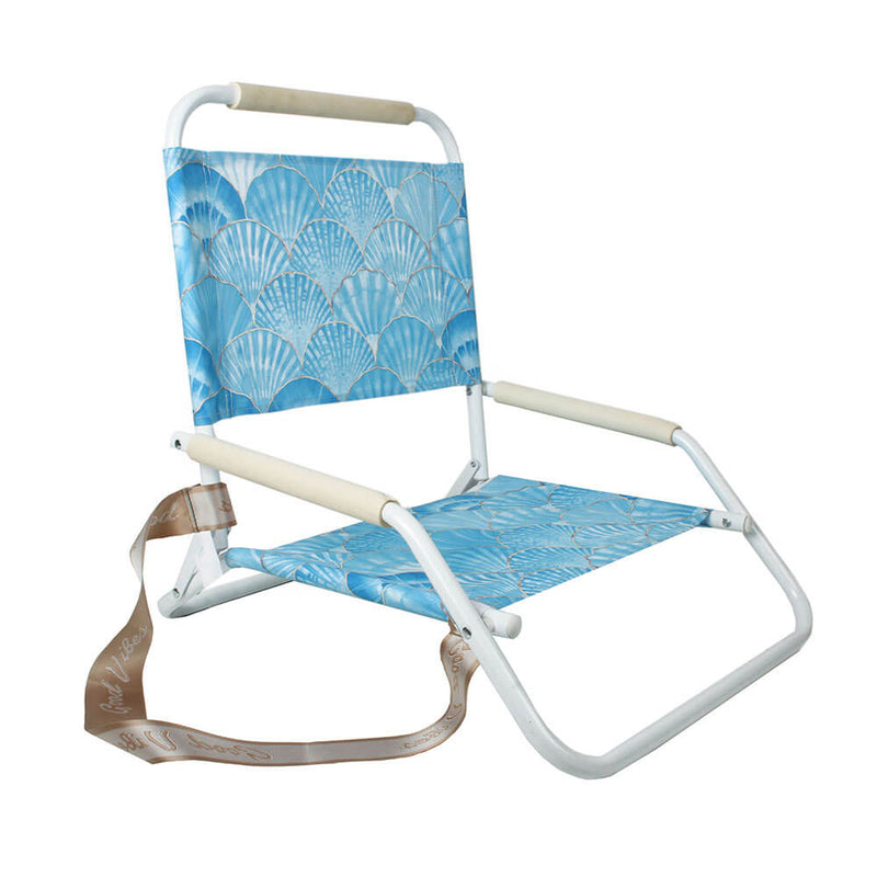 Składane krzesło plażowe z białą ramą (60x58x50cm)