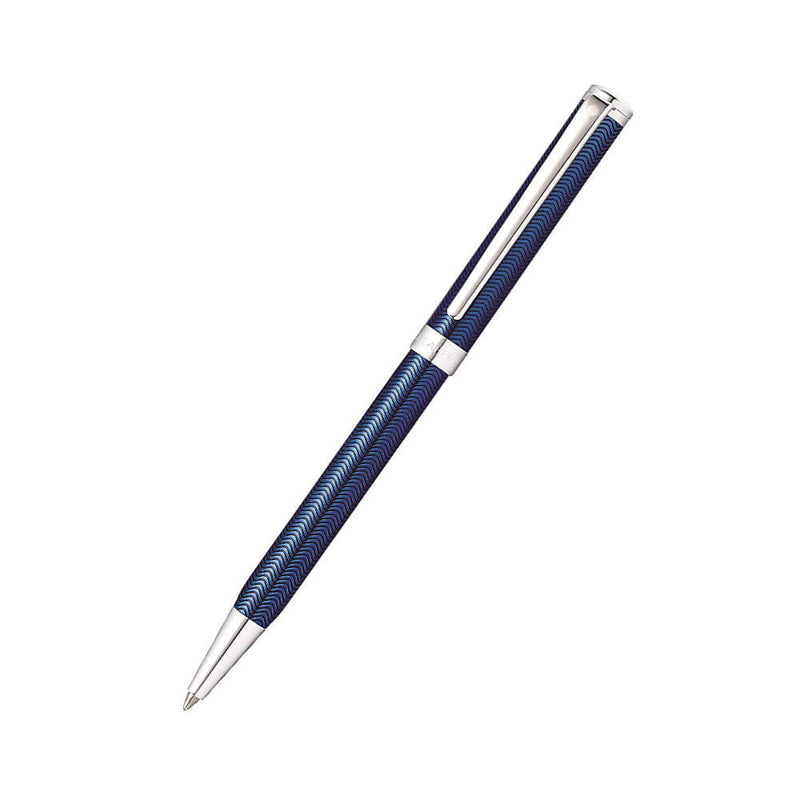 Długopis z grawerowanym niebieskim lakierem/chromem Intensity