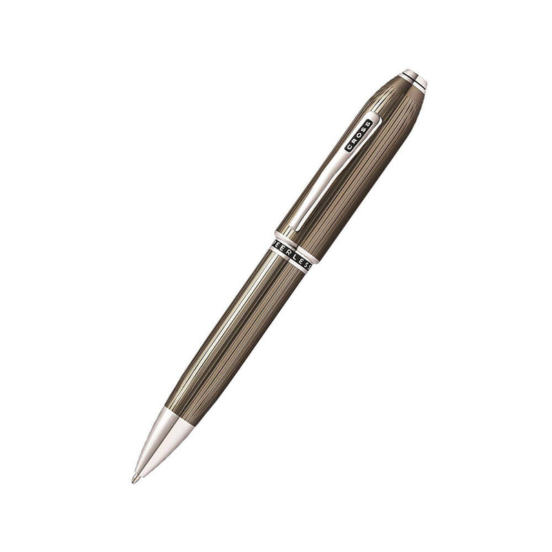 Niezrównany, przezroczysty, tytanowo-szary długopis z lakierem