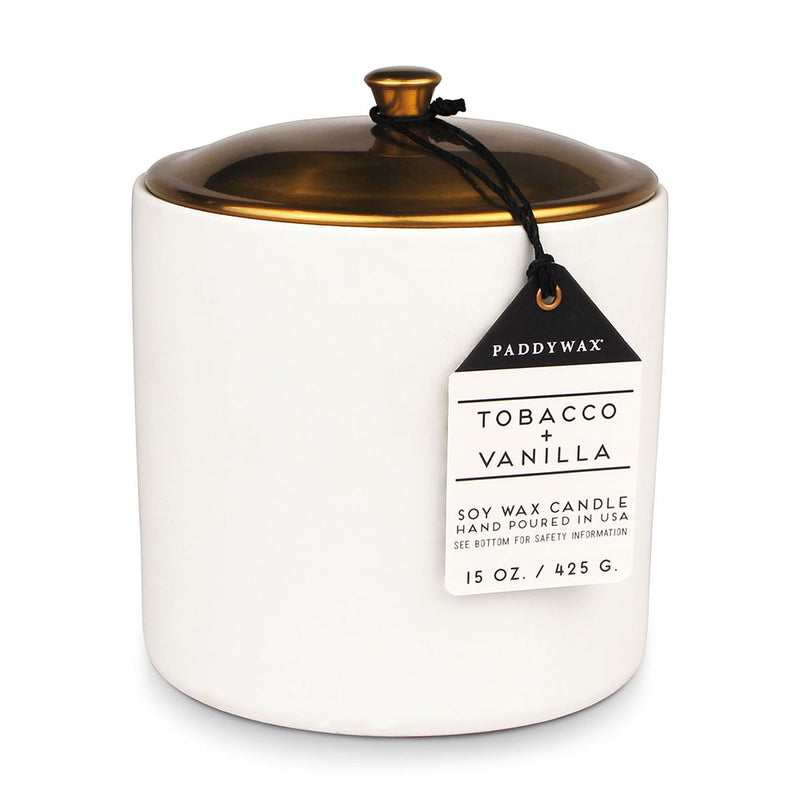 Świeca Waniliowa Hygge Tobacco w Ceramicznej (biała)