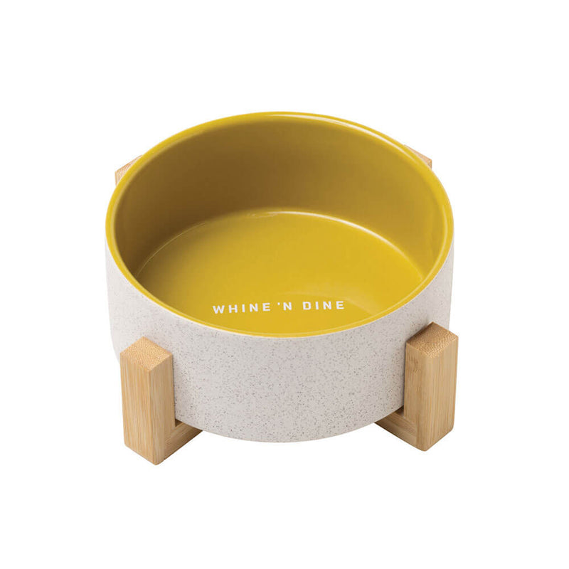 Ceramiczna miska z bambusowym stojakiem