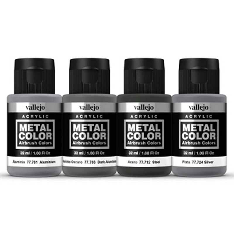 Zestaw 4 farb akrylowych Vallejo Metal Color