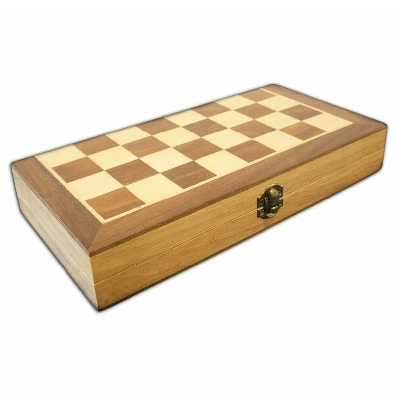 Drewniane składane szachy do gry w warcaby LPG. Zestaw do gry w backgammona