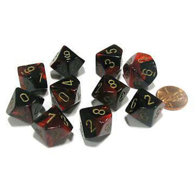 Zestaw 10 kostek Bliźniąt Chessex D10