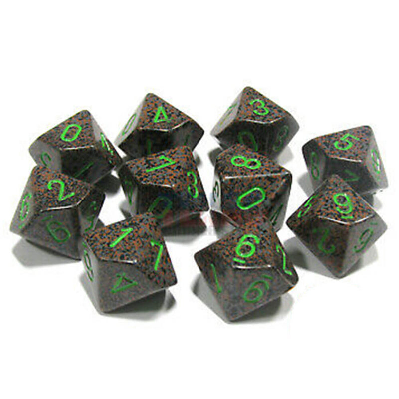 Zestaw 10 nakrapianych wielościennych kości Chessex D10