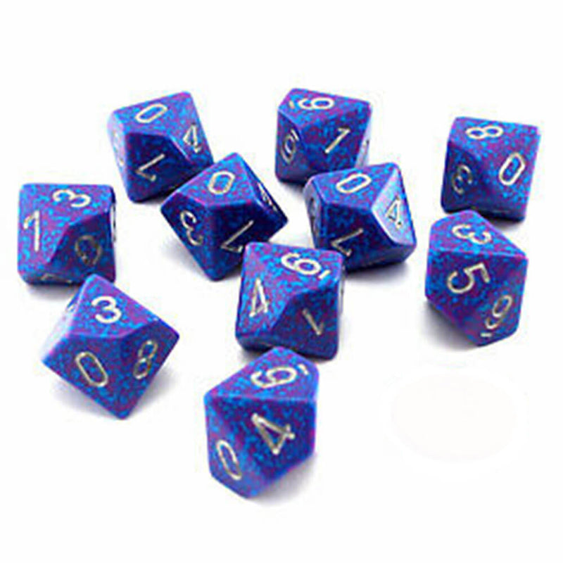 Zestaw 10 nakrapianych wielościennych kości Chessex D10