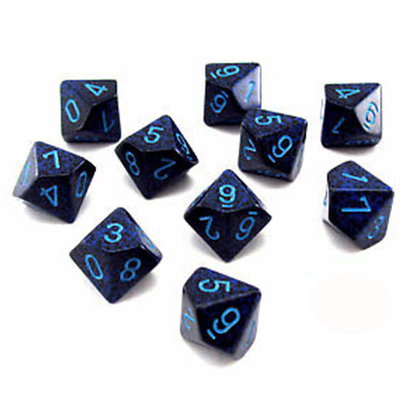 Zestaw 10 nakrapianych wielościennych kości Chessex D10