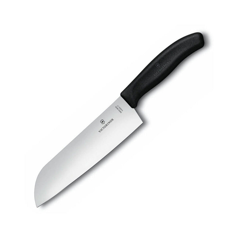 Klasyczny nóż Santoku z szerokim ostrzem 17cm (czarny)