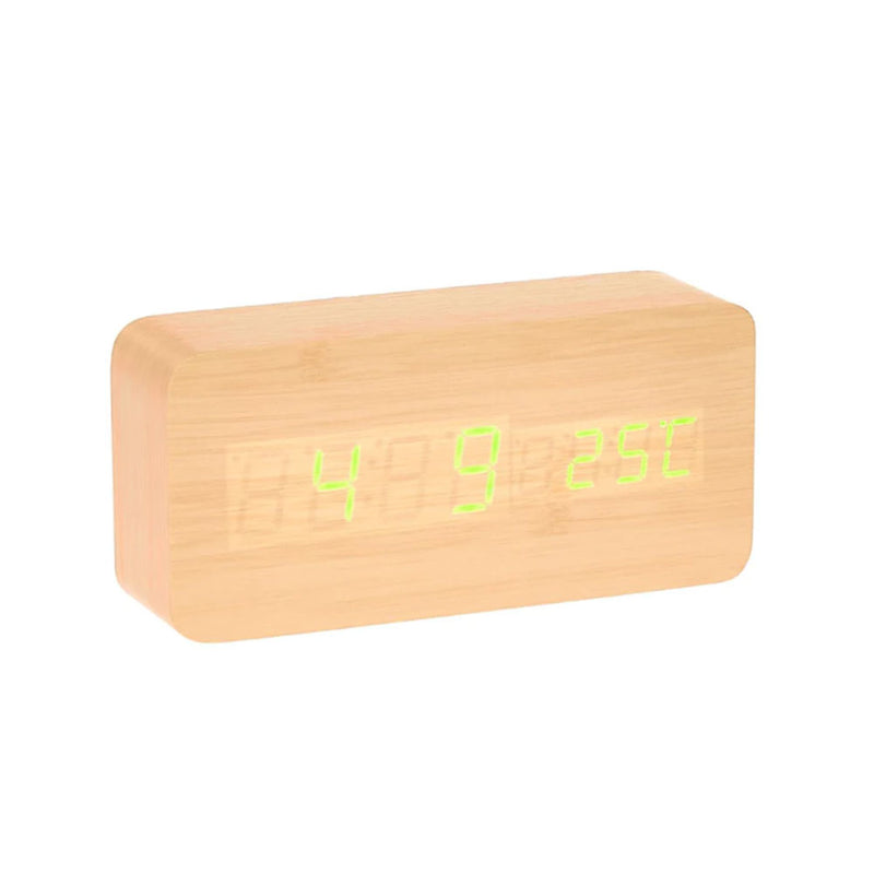 Zegar stołowy LED w kształcie prostopadłościanu ze wskaźnikiem temperatury