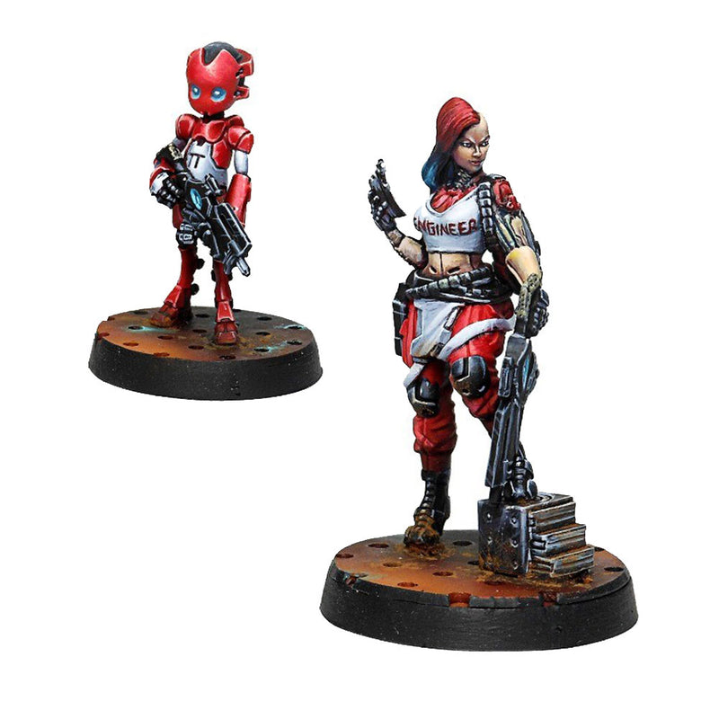 Infinity Nomads Miniatures Zoe & Pi Well (Engineer & Remote)