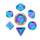 Zestaw mini kości wielościennych MDG (z niebieskim numerem)