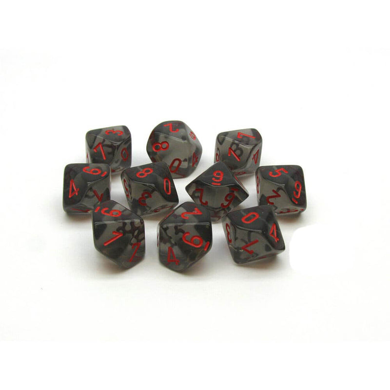 D10 Dice Translucent (10 Dice in a Bag)