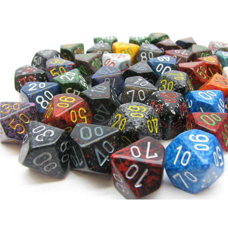 D10 Tens Dice Assorted Loose Poly (50 Dice)