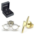 Srebrne kolczyki HP Lightning Bolt i sztyft do okularów