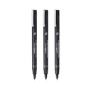 Uni-ball Pin Fineliner Pen Black (Wallet of 3)