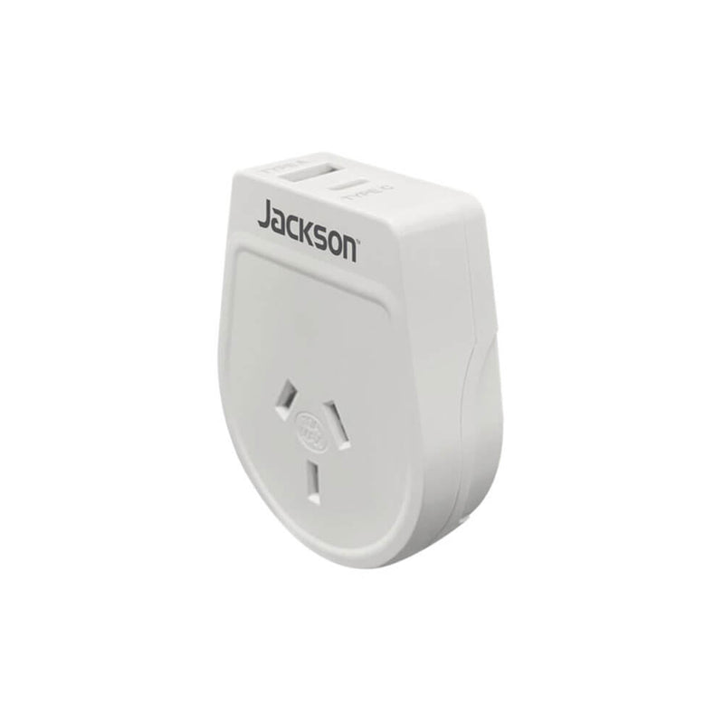 Adapter podróżny USB-A i C firmy Jackson Industries