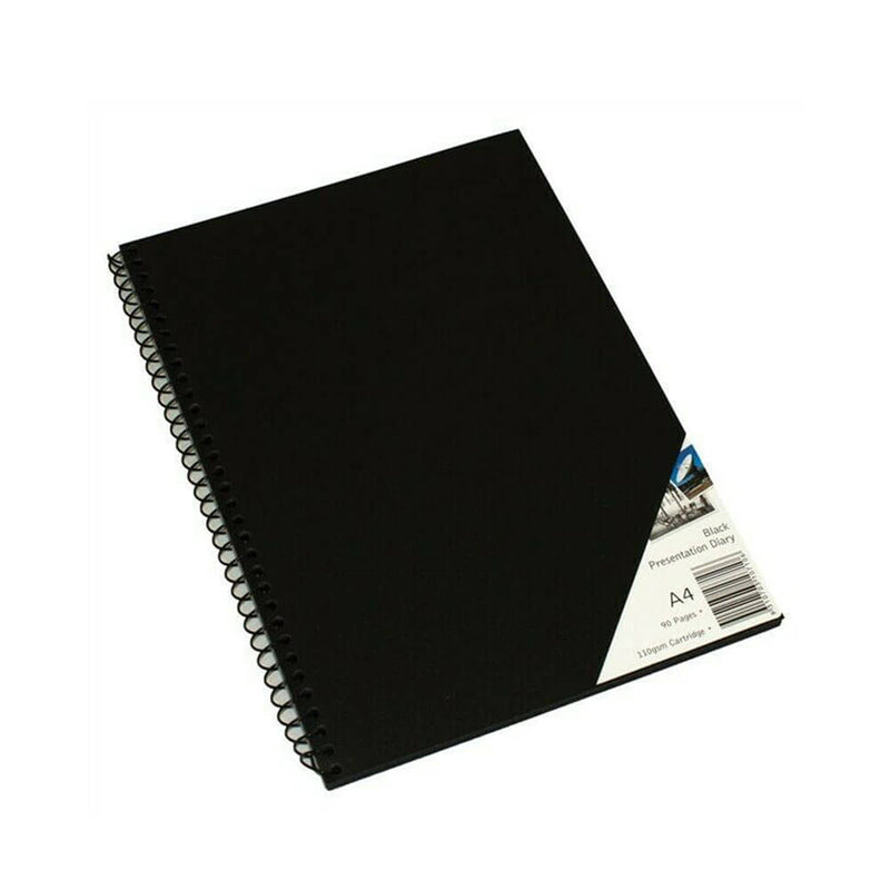 Pióro, spirala, dziennik artystyczny, czarny papier (45 kartek)