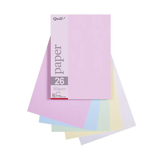 Quill Paper 80gsm A5 Assorted (25pk)