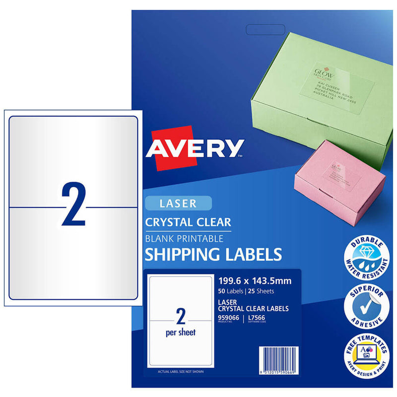 Laserowe etykiety wysyłkowe Avery (50 szt.)