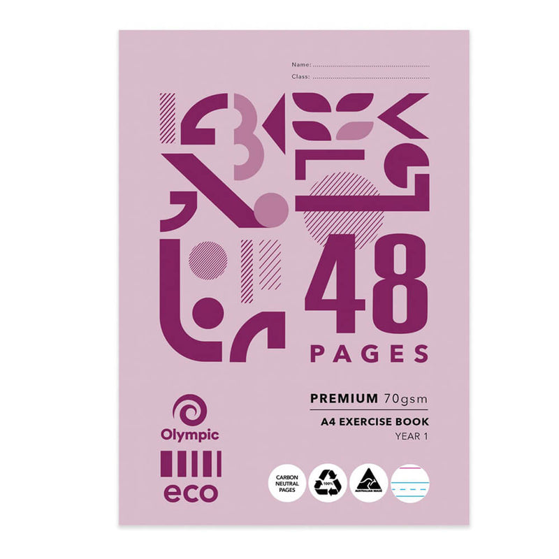 48-stronicowy zeszyt ćwiczeń Olympic A4 z ekologicznego recyklingu, 20 szt
